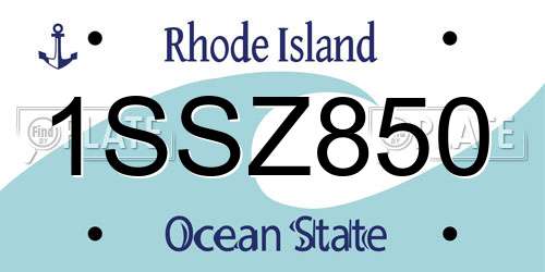 1SSZ850 Rhode Island License Plate