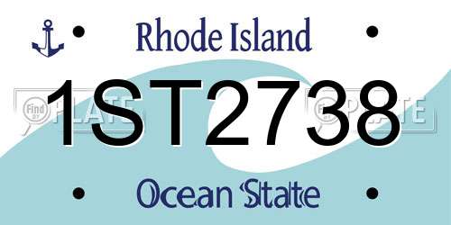 1ST2738 Rhode Island License Plate