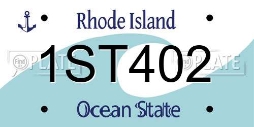 1ST402 Rhode Island License Plate