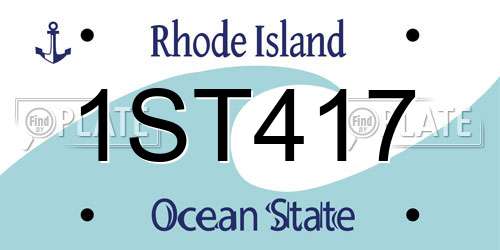 1ST417 Rhode Island License Plate