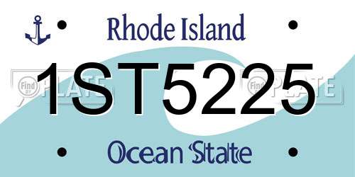 1ST5225 Rhode Island License Plate