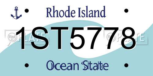 1ST5778 Rhode Island License Plate