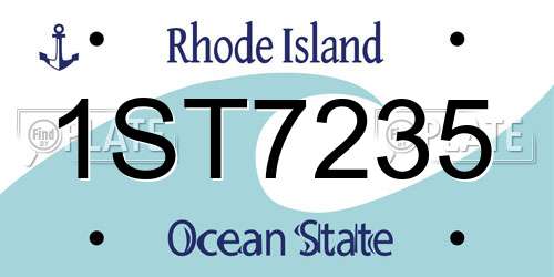 1ST7235 Rhode Island License Plate