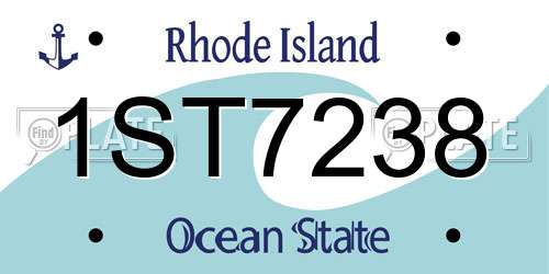 1ST7238 Rhode Island License Plate