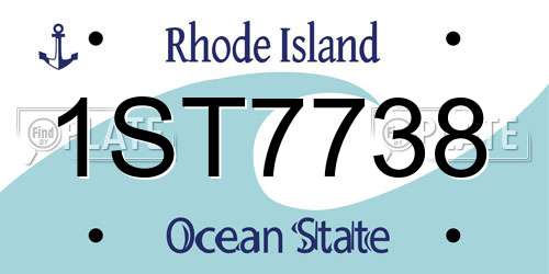 1ST7738 Rhode Island License Plate