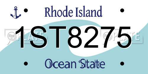 1ST8275 Rhode Island License Plate