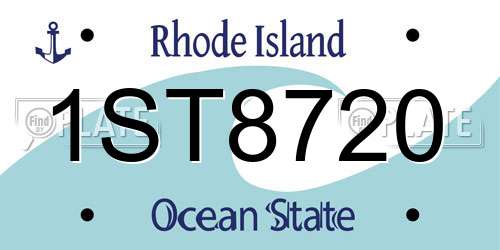 1ST8720 Rhode Island License Plate