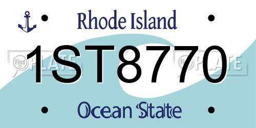 1ST8770 Rhode Island License Plate