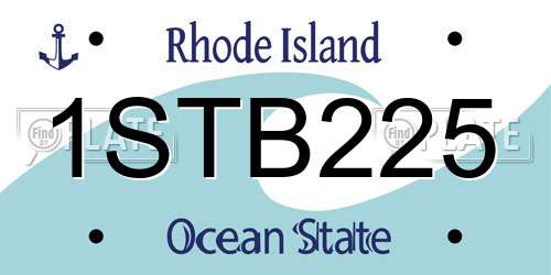 1STB225 Rhode Island License Plate