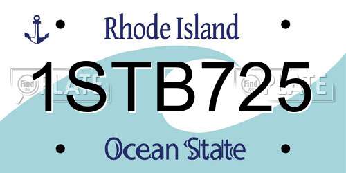 1STB725 Rhode Island License Plate