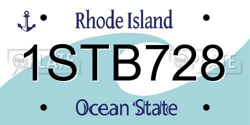 1STB728 Rhode Island License Plate