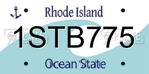 1STB775 Rhode Island License Plate