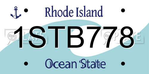 1STB778 Rhode Island License Plate