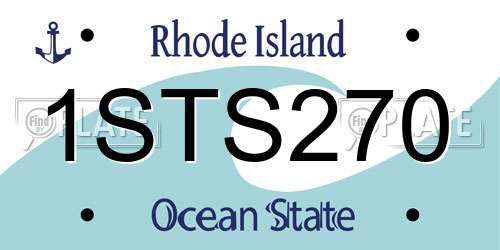 1STS270 Rhode Island License Plate