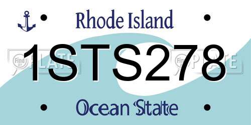 1STS278 Rhode Island License Plate