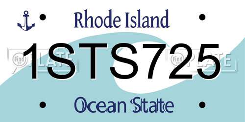 1STS725 Rhode Island License Plate