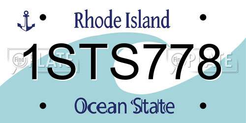 1STS778 Rhode Island License Plate