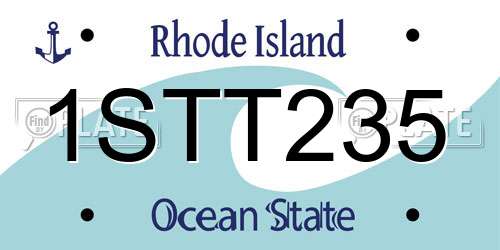1STT235 Rhode Island License Plate