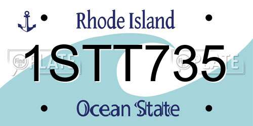 1STT735 Rhode Island License Plate