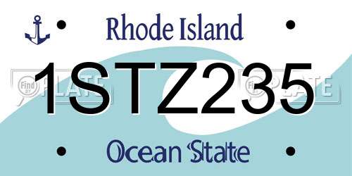 1STZ235 Rhode Island License Plate