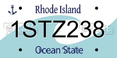 1STZ238 Rhode Island License Plate