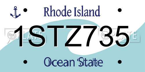 1STZ735 Rhode Island License Plate