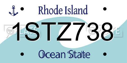1STZ738 Rhode Island License Plate