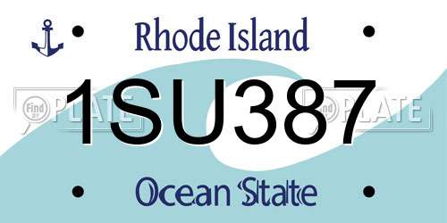 1SU387 Rhode Island License Plate