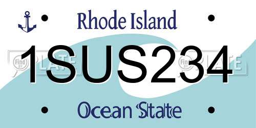 1SUS234 Rhode Island License Plate