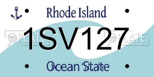 1SV127 Rhode Island License Plate