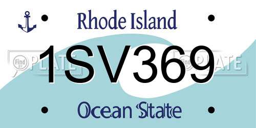 1SV369 Rhode Island License Plate