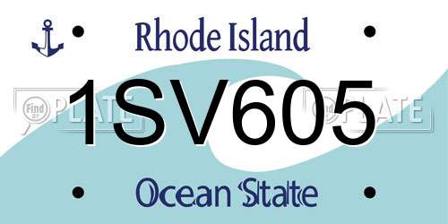 1SV605 Rhode Island License Plate