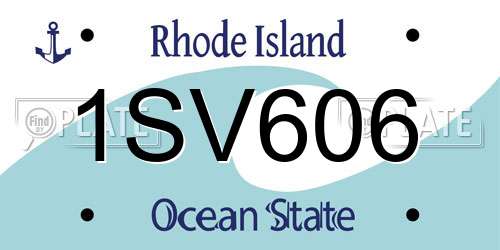 1SV606 Rhode Island License Plate