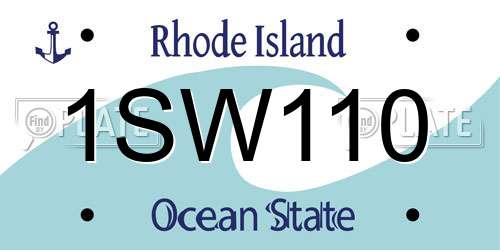 1SW110 Rhode Island License Plate