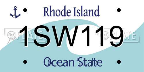1SW119 Rhode Island License Plate