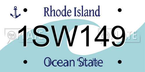 1SW149 Rhode Island License Plate