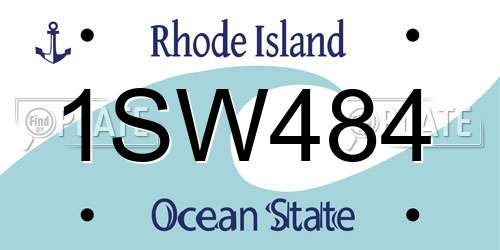 1SW484 Rhode Island License Plate