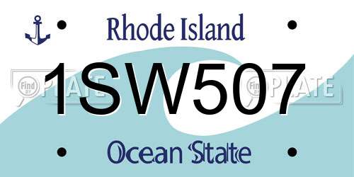 1SW507 Rhode Island License Plate