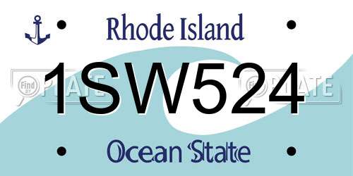 1SW524 Rhode Island License Plate