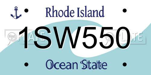 1SW550 Rhode Island License Plate