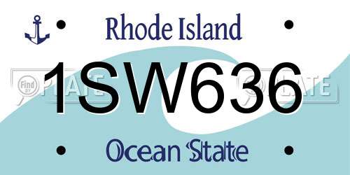 1SW636 Rhode Island License Plate