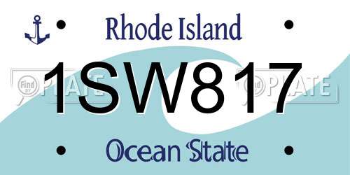 1SW817 Rhode Island License Plate