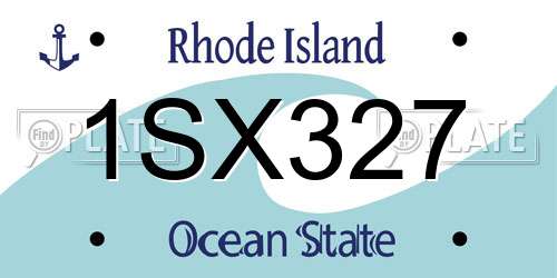 1SX327 Rhode Island License Plate