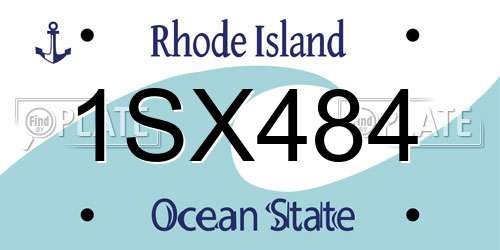 1SX484 Rhode Island License Plate
