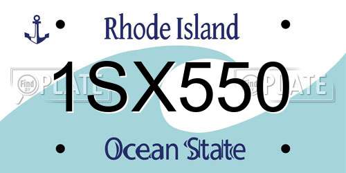 1SX550 Rhode Island License Plate