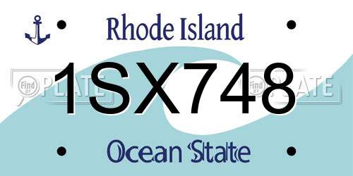 1SX748 Rhode Island License Plate