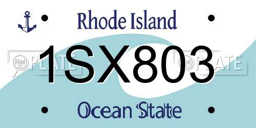 1SX803 Rhode Island License Plate