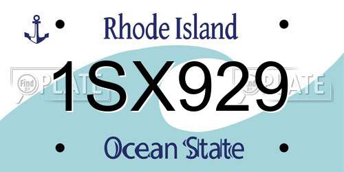 1SX929 Rhode Island License Plate