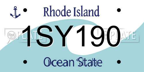 1SY190 Rhode Island License Plate