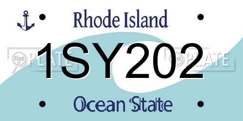 1SY202 Rhode Island License Plate
